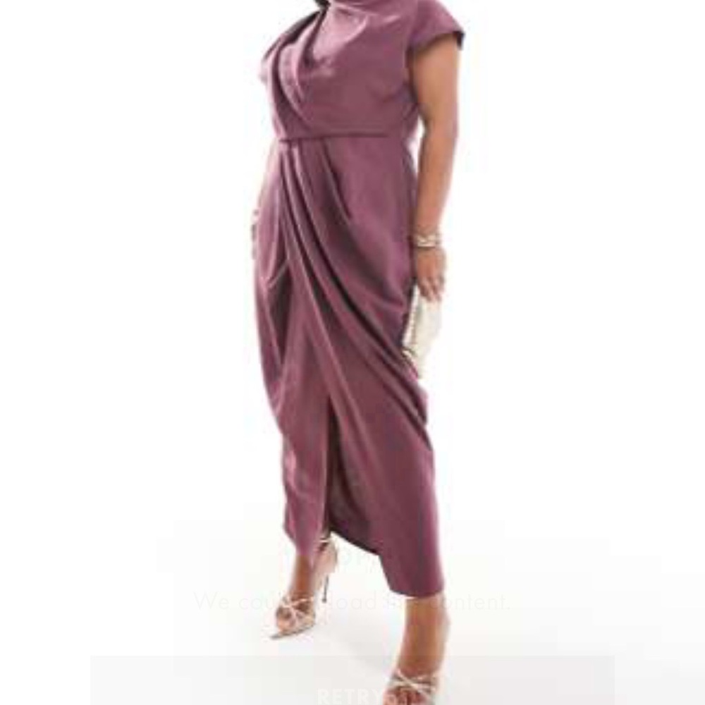 Elegant Purple Draped Women's Dress